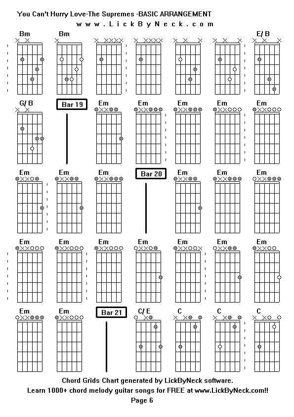 Chord Grids Chart of chord melody fingerstyle guitar song-You Can't Hurry Love-The Supremes -BASIC ARRANGEMENT,generated by LickByNeck software.